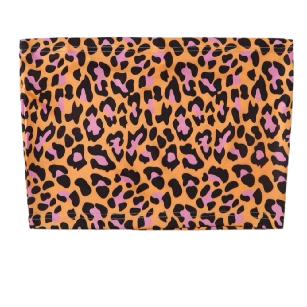 Y2K Leopard print bandeau top